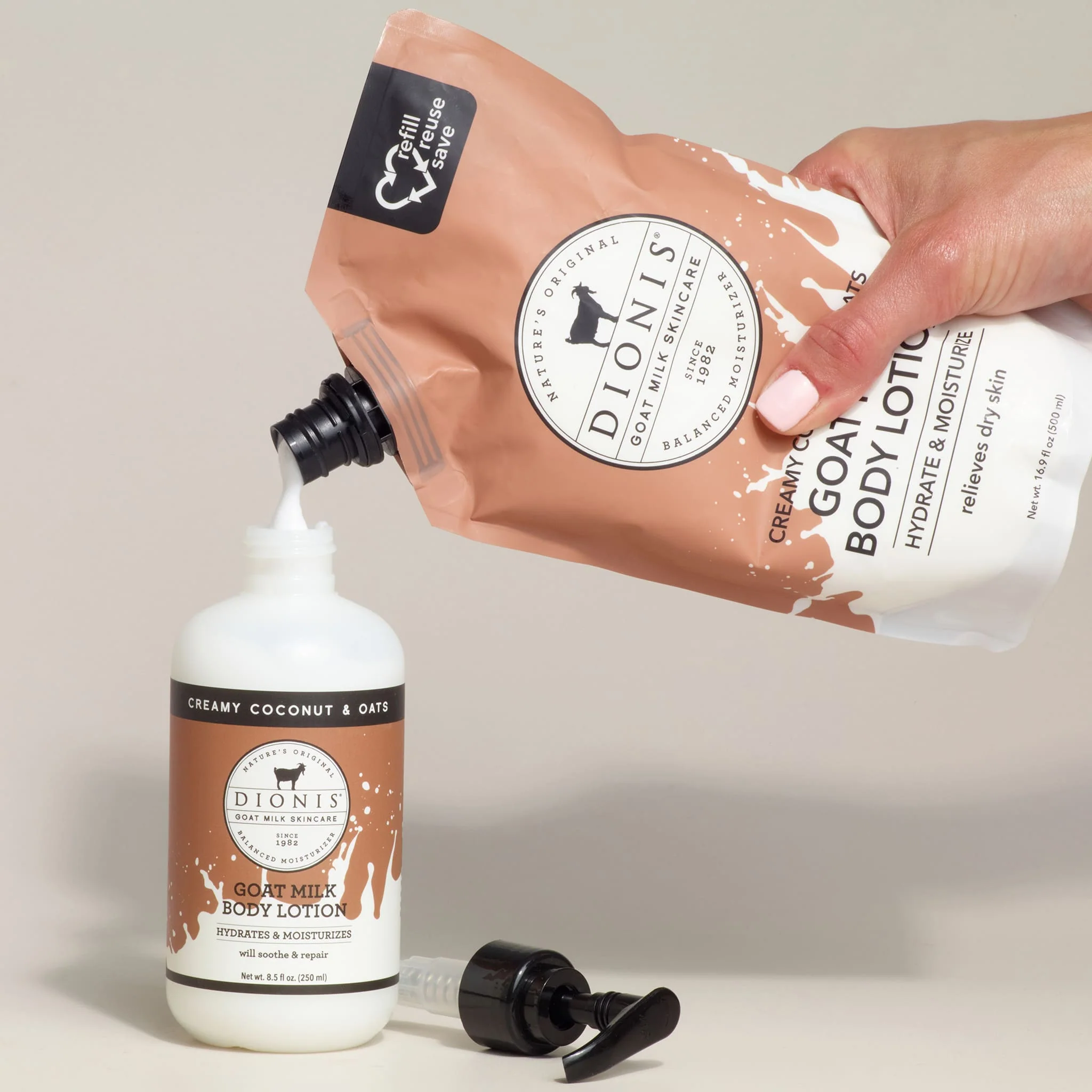 Creamy Coconut & Oats Goat Milk Body Lotion Refill Pouch - Image 2