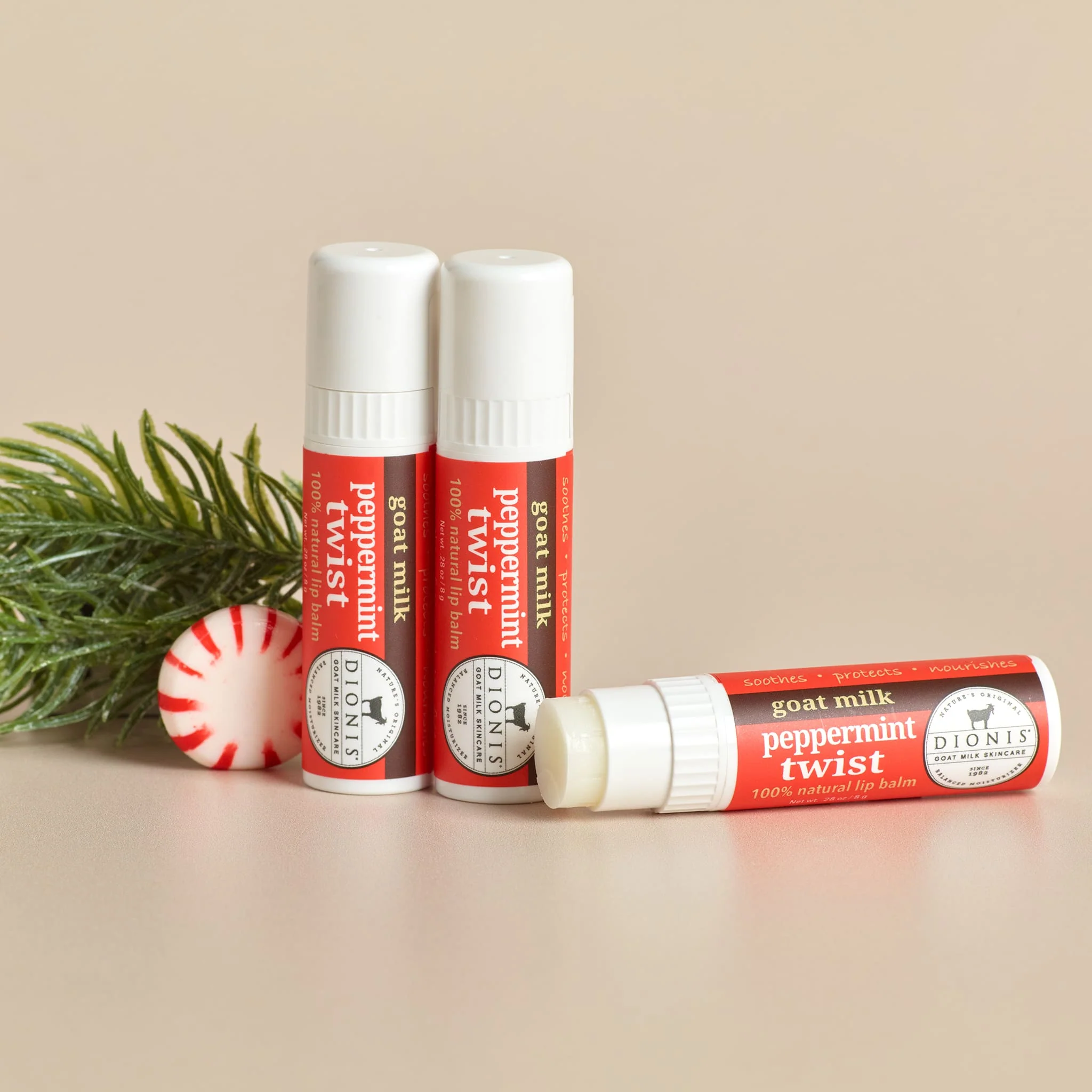 Peppermint Twist Goat Milk Lip Balm, Set of 3 - Image 4