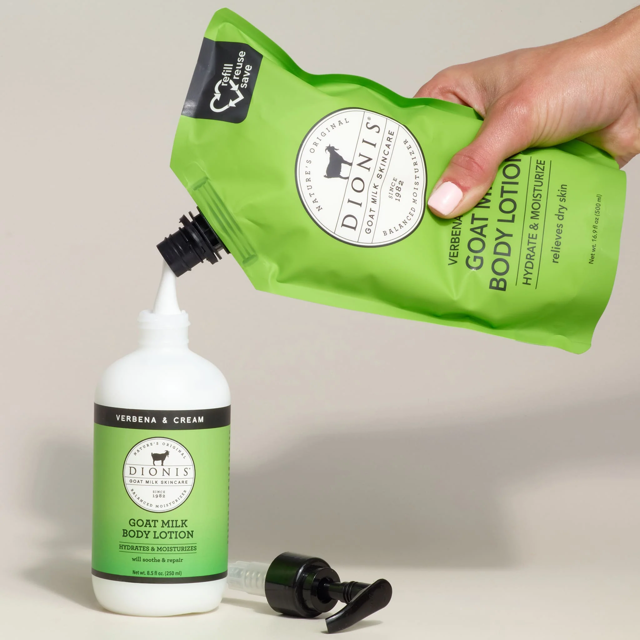 Lemon Verbena & Cream Goat Milk Body Lotion Refill Pouch - Image 2