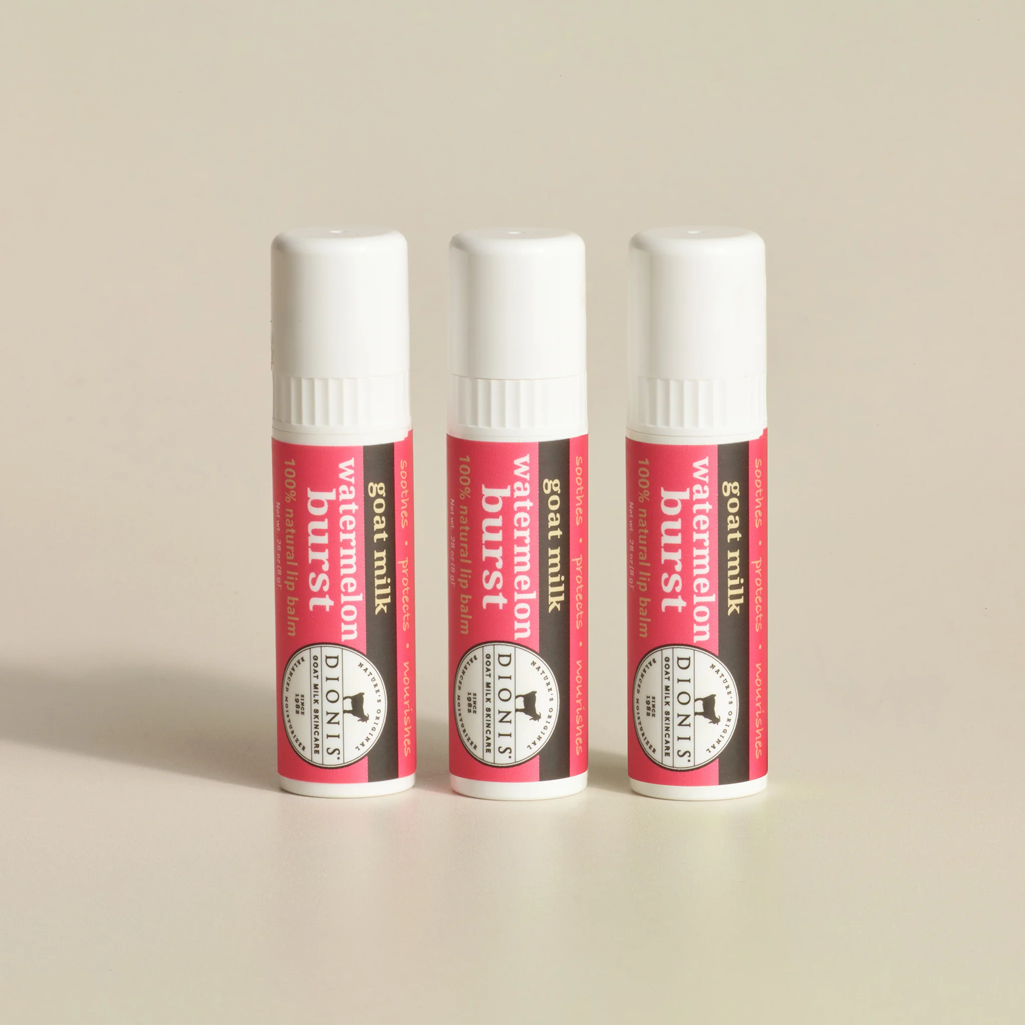 Watermelon Burst Goat Milk Lip Balm, Set of 3